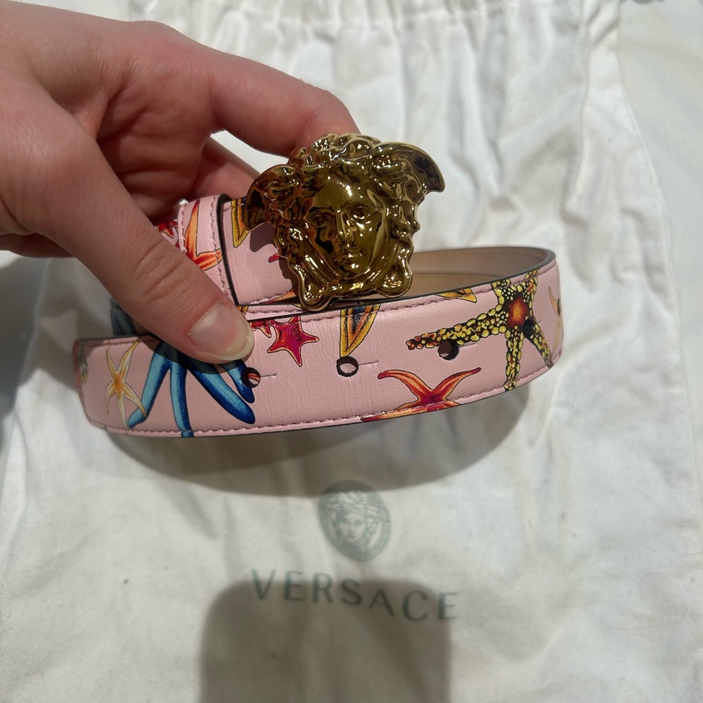 Versace Pink and Gold Women's Belt